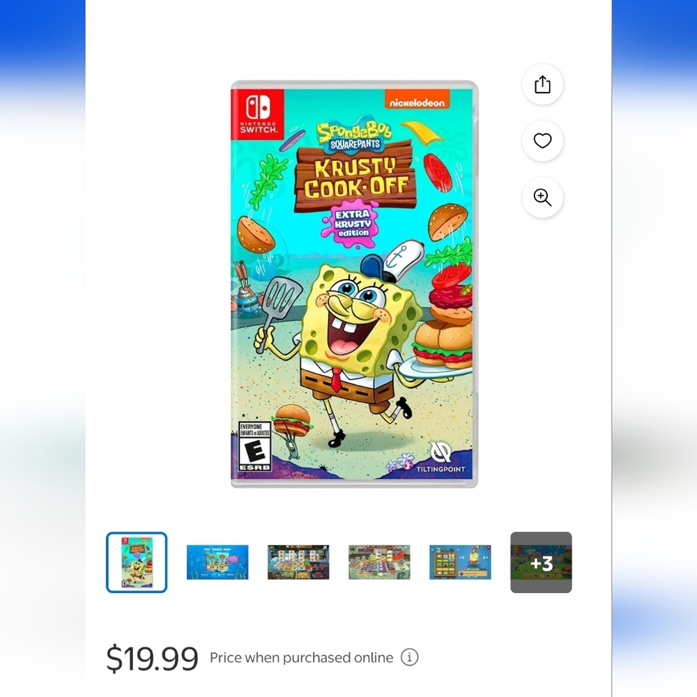 Nintendo Switch Krusty Cookoff Spongebob Game